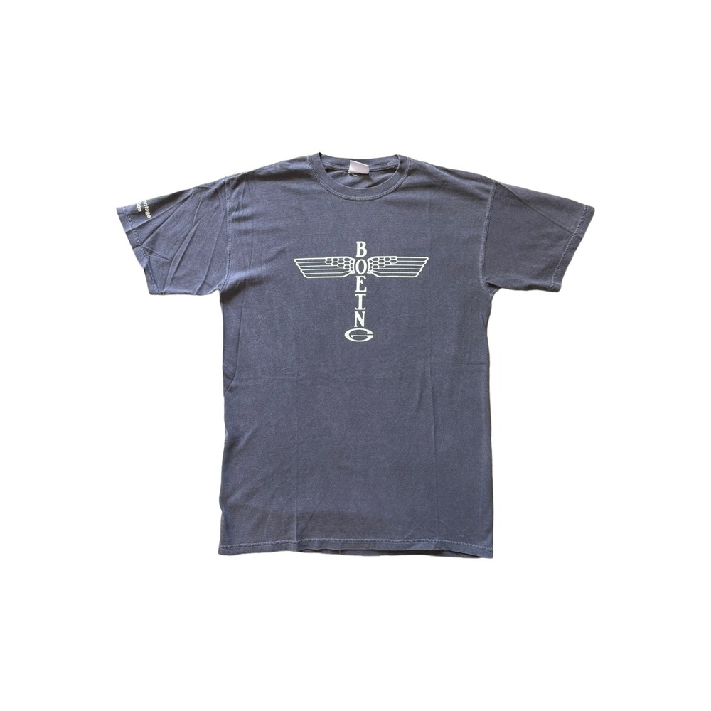Oneita Boeing T-Shirt Mens L Gray Good Vintage Heritage Collection 90s Single